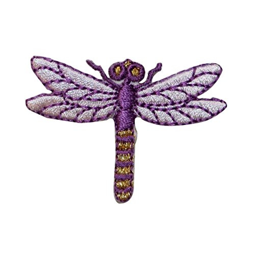 ID 0468G Dragon Fly Sitting Patch Garden Fairy Bug Embroidered Iron On Applique