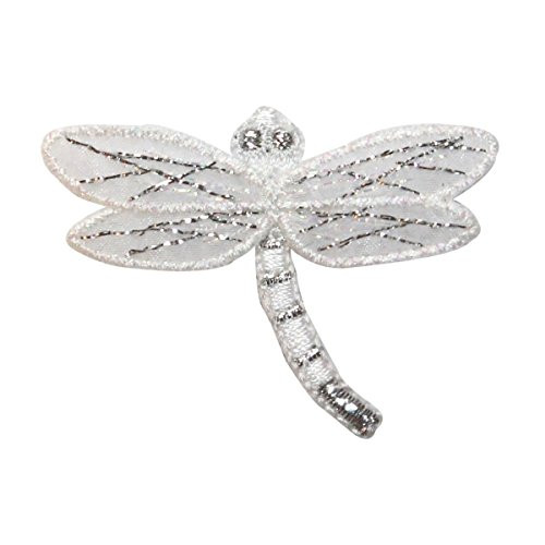 ID 0475C Dragonfly with Lace Patch Garden Fairy Bug Embroidered Iron On Applique