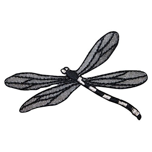 ID 1663A Metallic Dragonfly Patch Garden Insect Bug Embroidered IronOn Applique