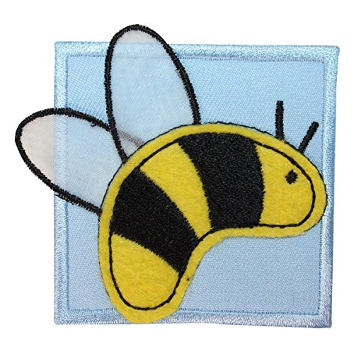 ID 1719A Bumblebee Bug Badge Patch Garden Bee Honey Embroidered Iron On Applique