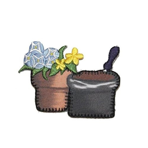 ID 7776 Flower Gardening Patch Pots Garden Plant Embroidered Iron On Applique