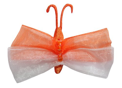ID 8679 Orange Butterfly Lace Wing Patch Garden Bug Embroidered Iron On Applique