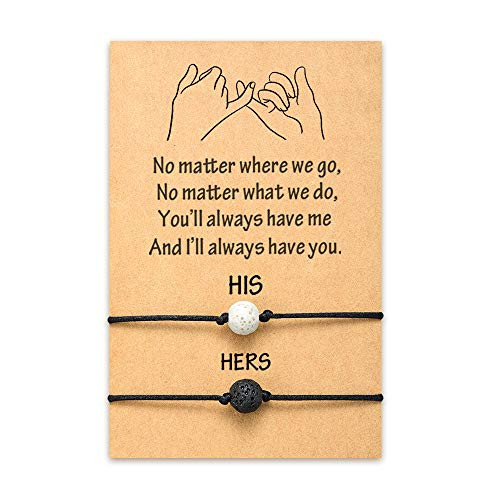 MANVEN His and Hers Distance Pinky Promise Matching Couple Bracelets Handmade String Wish Bracelet for Boyfriend and Girlfriend MANVEN His and Hers Distance Pinky Promise Matching Couple Bracelets Handmade String Wish Bracelet for Boyfriend and Girlfriend