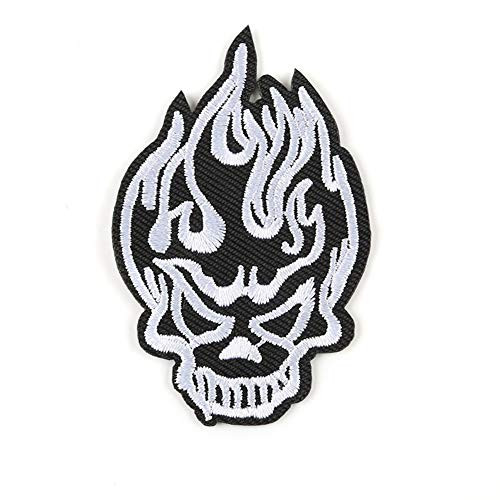 Iron on Patches Skull Style Appliques Cool Patches Fabric Embroidered Patches Motif Applique Kit Perfect Ironed on Jackets Clothing Flame Skull Iron on Patches Skull Style Appliques Cool Patches Fabric Embroidered Patches Motif Applique Kit Perfect Ironed on Jackets Clothing Flame Skull
