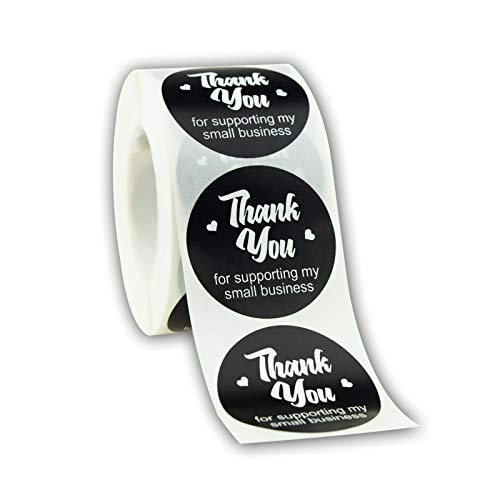 1.5 inch Thank You for Supporting My Small Business Stickers Round Labels for Business Online Retailers Boutiques Shops to Use on Bags Boxes and Envelope 500 Labels Per Roll Black Stickers 1.5 inch Thank You for Supporting My Small Business Stickers Round Labels for Business Online Retailers Boutiques Shops to Use on Bags Boxes and Envelope 500 Labels Per Roll Black Stickers
