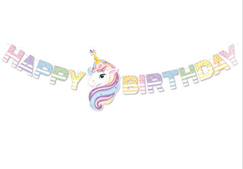 Unicorn Party Banner Unicorn Happy Birthday Banner Unicorn Party Decoration Supplies Unicorn Party Supplies Unicorn Birthday Decorations for Girls Birthday Party Wedding Baby Shower