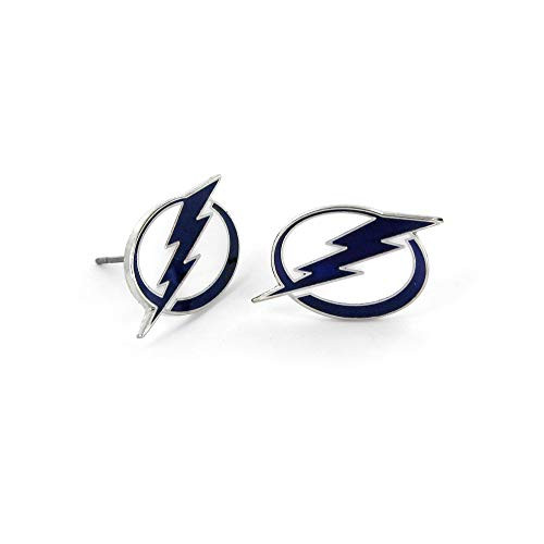 Aminco NHL Tampa Bay Lightning Logo Post Earrings Multicolor Size 2.5