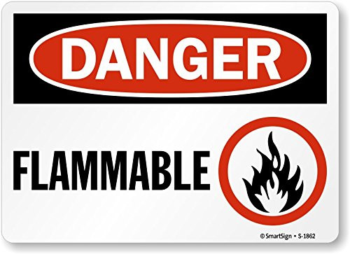 SmartSign - S-1862-EU-10 Danger - Flammable Label 7 inch x 10 inch Laminated Vinyl SmartSign - S-1862-EU-10 Danger - Flammable Label 7 inch x 10 inch Laminated Vinyl
