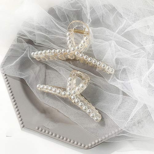 Pinxuan Girls Women Hair Accessories Plastic Elegent Disk Hair Grab Clips Hair Grab Pearl Hair Claws Bathing Clips H Pinxuan Girls Women Hair Accessories Plastic Elegent Disk Hair Grab Clips Hair Grab Pearl Hair Claws Bathing Clips H