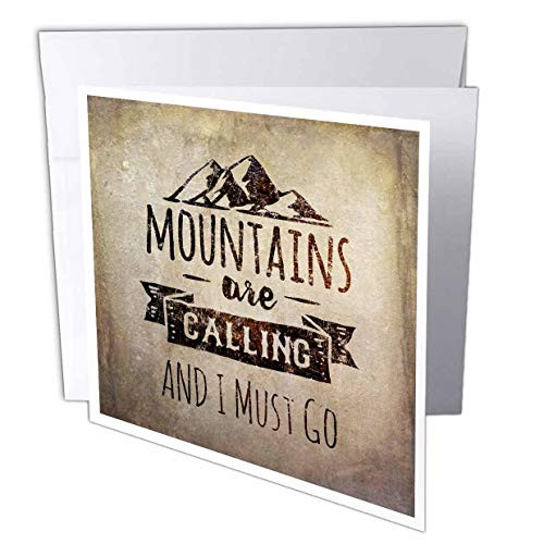 3dRose Mountains are Calling and I Must Go Typography Greeting Card  gc_274869_5