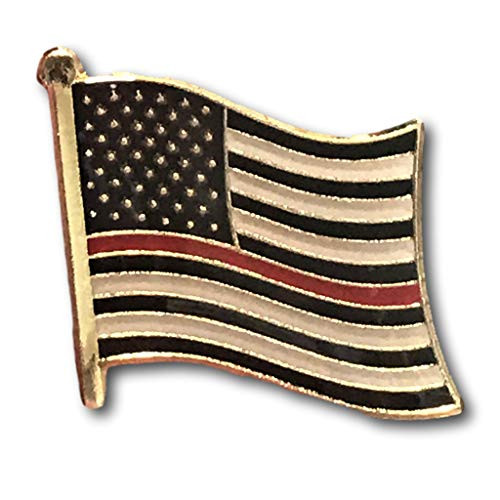 Backwoods Barnaby American Flag USA Thin Red Line Lapel Pin Pin Firefighter Backwoods Barnaby American Flag USA Thin Red Line Lapel Pin Pin Firefighter