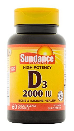 Sundance 2000 LU Vitamin-D3 Supplement 60 Count