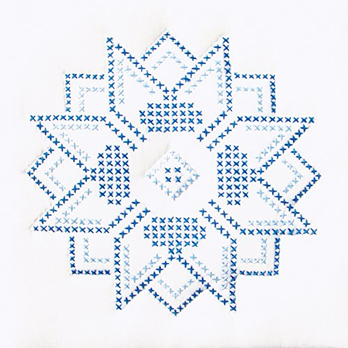 Jack Dempsey Stamped White Quilt Blocks 9"X9" 12/Pkg-XX Stars