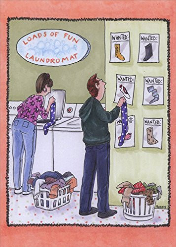 Sock Wanted Wall at Laundromat Oatmeal Studios Funny Anniversary Card