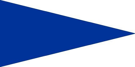ATV Safety Flags and Mounts Solid Blue Pennant Flag with 24 inch Wooden Stick Pole.