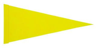 ATV Safety Flags and Mounts Solid Yellow Pennant Flag with 24 inch Wooden Stick Pole.