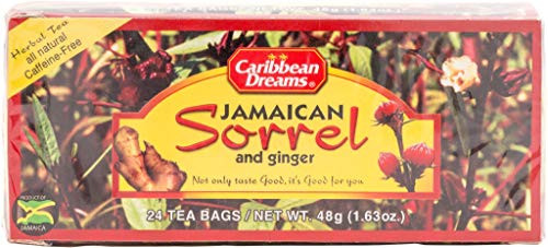 Caribbean Dreams Sorrel  and  Ginger Tea 24 Tea Bags All Natural Caffeine Free Herbal Tea