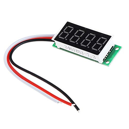 ESHINEDE 0.36 inch Mini Digital Voltmeter 4 Digit 0-100V DC Voltage Meter Panel Electric Voltage Tester Gauge Three Wires for Car Motorcycle