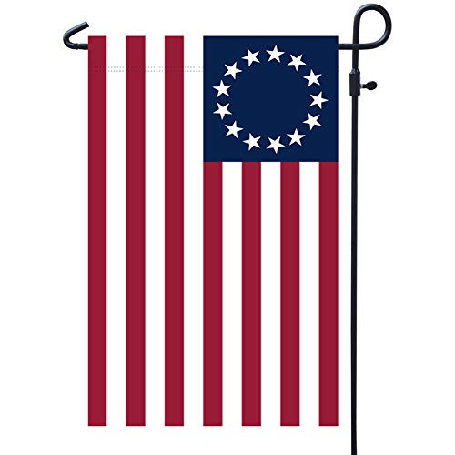Homissor Betsy Ross American Garden Flags-13 Star US Double Sided Yard Flag Banner Patriotic Outdoor Lawn Decoration 12.5 X 18.5 Inch  Betsy Ross Garden Flag