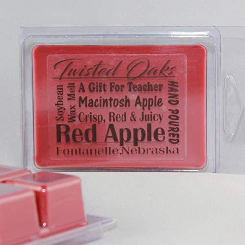 Crisp Red and Juicy Macintosh Red Apple Scented. Soybean Blend Wax Melt. Hand Poured by Twisted Oaks Wax Works Nebraska.