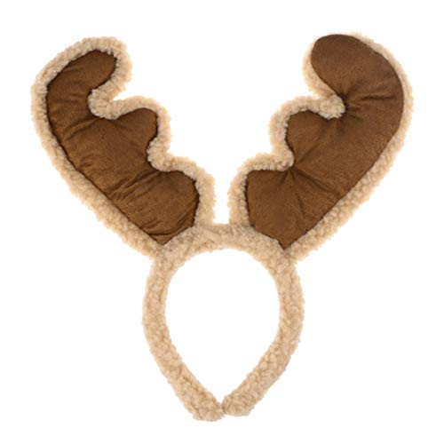 Amosfun Christmas Reindeer Antlers Headbands Hair Band Reindeer Ears Hair Hoop Headdress Hair Accessory for Party Favors Photo Props  Coffee