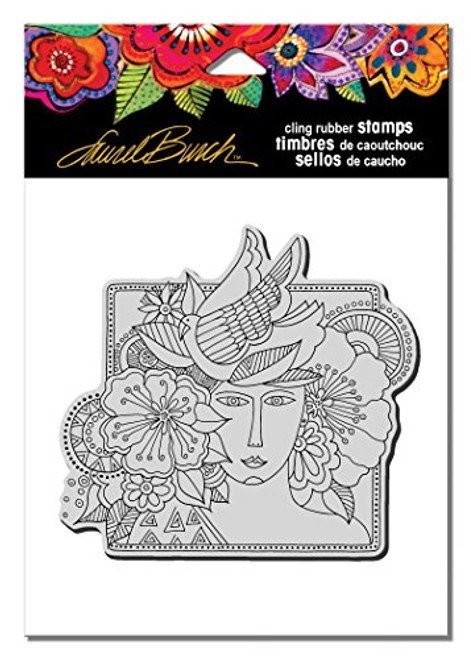 STAMPENDOUS LBCW005 Laurel Burch Rubber Stamp, Woman Spirit Laurel Burch Stamp, Woman Spirit