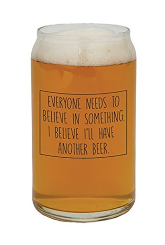 Barstool Philosopher Everyone Needs Beer Can Shaped Glass, 16 Ounce