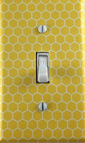 Yellow Honeycomb Design Decorative Single Toggle Light Switch Wall Plate