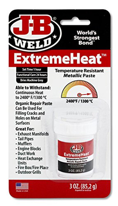 J-B Weld 37901 Extreme Heat High Temperature Resistant Metallic Paste - 3 oz.