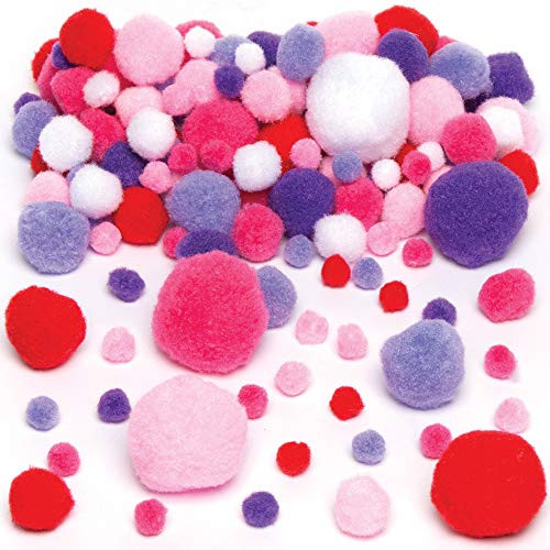 Baker Ross Red Pink and Purple Poms for Children to Make Decorate and Display-Creative Craft Supplies Pack of 200 assorted Baker Ross Red Pink and Purple Poms for Children to Make Decorate and Display-Creative Craft Supplies Pack of 200 assorted