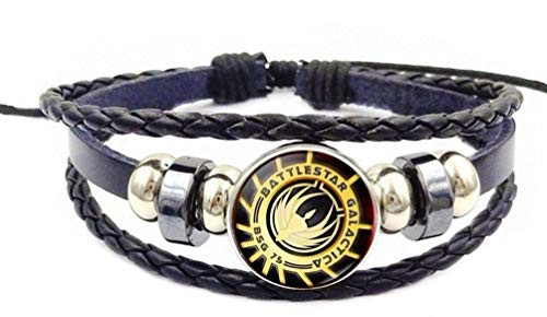 Main Street 24 7 Battlestar Galactica BSG 75 Glass Domed Symbol Braided Bracelet