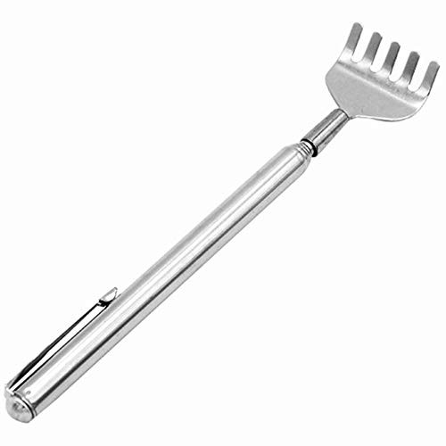 anyilon Extendable Telescoping Back Scratcher Stainless Steel Portable Telescopic Extendable Handy Pocket Pen Clip Back Scratcher