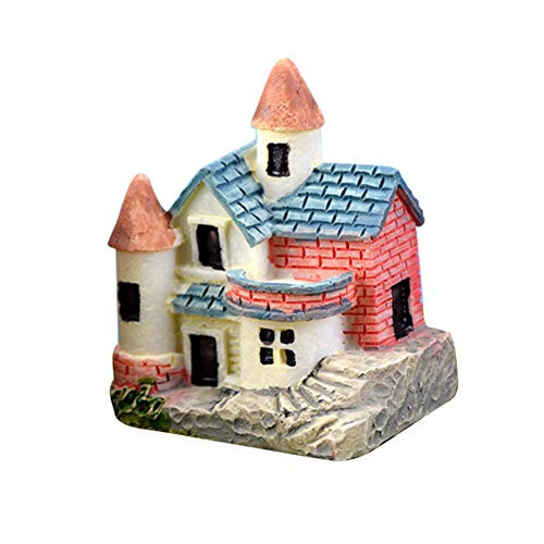 smallwoodi Miniature House Fairy Garden Miniature Resin Castle House Micro Landscape Ornament Decoration Birthday Gift Random Style