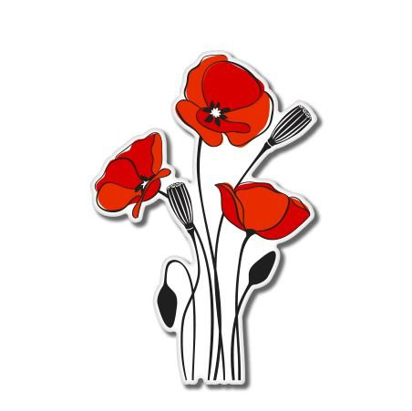 AK Wall Art Poppies Flowers Vinyl Sticker - Car Window Bumper Laptop - Select Size