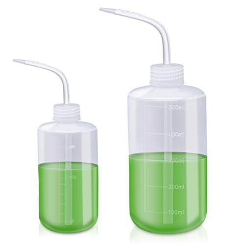 OWIKAR Watering Cans Plant Flower Succulent Watering Bottles Plastic Safety Squeeze Bottle with Bend Nozzle and Scale Label Gardening Tool  250mlplus 500ml