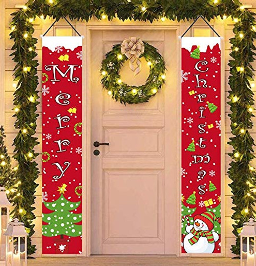 Elvoes Merry Christmas Porch Signs Christmas Banner Welcome Sign for Front Door Decorations Xmas Porch Hanging Holiday Banner for Fireplace Home Wall Party Decor Elvoes Merry Christmas Porch Signs Christmas Banner Welcome Sign for Front Door Decorations Xmas Porch Hanging Holiday Banner for Fireplace Home Wall Party Decor