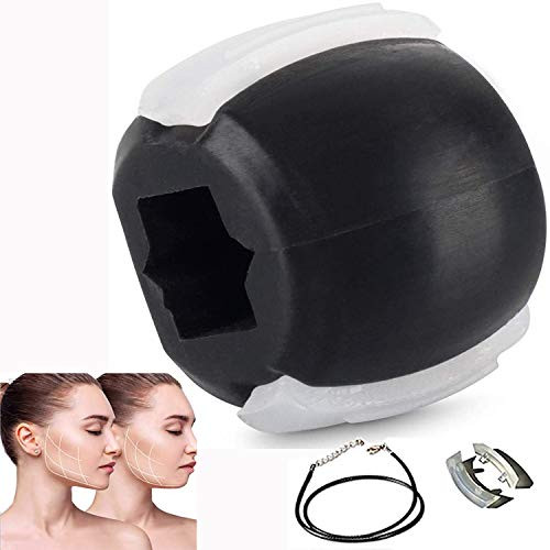 Jaw Exerciser Jawline and Neck Toning Exerciser Double Chin Exercise Define Your Jawline Slim and Tone Your Face Look Younger and Healthier Facial Exerciser for Men  and  Women  Black