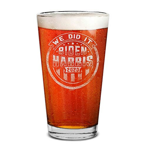 Shop4Ever We Did It Biden Harris 2020 Engraved Beer Pint Glass