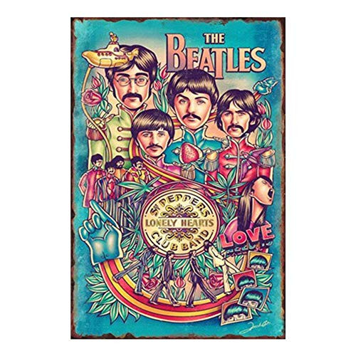 Posters of Rock Bands - The Beatles Poster Tin Signs Vintage Wall Decor for Cafe Bar Pub Decor 8x12 Inch Metal tin Sign Iron Paint Aluminum Sign