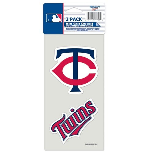 WinCraft MLB Minnesota Twins Perfect Cut Decal  Set of 2  4 inch x 4 inch