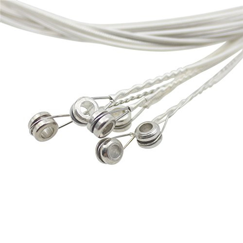 Replacement Set Of 6pcs Silver White E B G D A E Strings For Folk Guitars