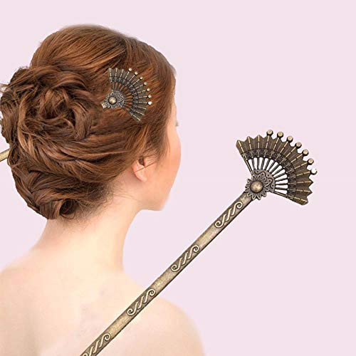 Hair Sticks Vintage Bronze Chinese Fan-Shaped Hair Chopstick Retro Hair Fork for Women Hair Accessory Headwear Hair Pins Hair Jewelry Bronze Hair Sticks Vintage Bronze Chinese Fan-Shaped Hair Chopstick Retro Hair Fork for Women Hair Accessory Headwear Hair Pins Hair Jewelry Bronze
