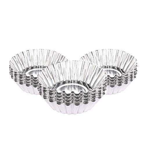 RGFV 10Pcs Egg Tart Molds Mini Tart Pan Aluminium Pie Tins Cupcake Cake Baking Cups Reusable Cupcake Kitchen Cookie Baking Mold