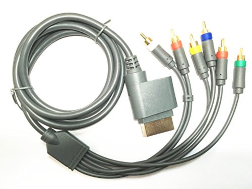 6RCA Component HDTV (High Definition/ HD) Video & RCA Stereo AV Cable with SPDIF Audio Out for Microsoft Xbox 360, Xbox 360 Slim [Gray, 6Ft Long, TV/HDTV Switch]