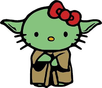 Star Wars Yoda Hello Kitty Car Window Wall MacBook Notebook Laptop Sticker Decal