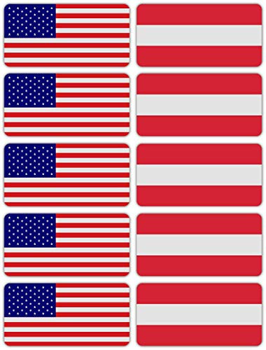 x10  3M Reflective Austria and US Flag Stickers   Versatile  and  Safety Decals   Hard hats laptops bikes toolboxes