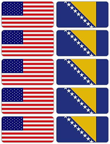 x10  3M Reflective Bosnia and US Flag Stickers   Versatile  and  Safety Decals   Hard hats laptops bikes toolboxes