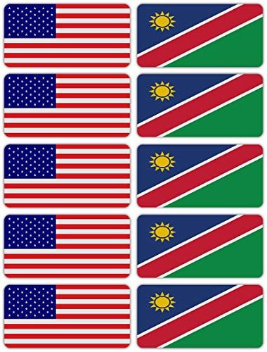 x10  3M Reflective Namibia and US Flag Stickers   Versatile  and  Safety Decals   Hard hats laptops bikes toolboxes