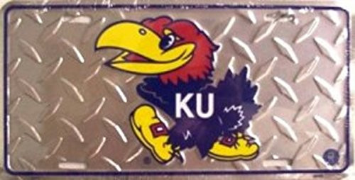 Kansas Jayhawks Metal College License Plate Wall Sign Tag