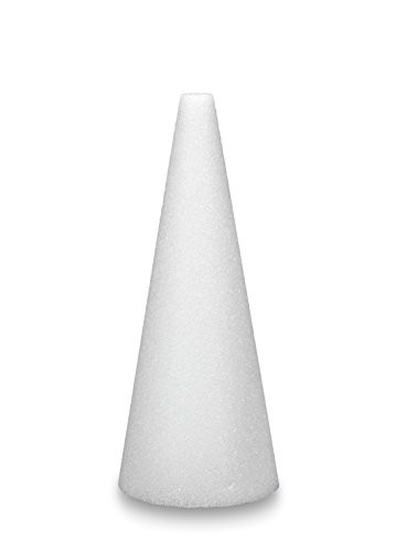 FloraCraft Styrofoam Cone 3.8 Inch x 14.8 Inch White